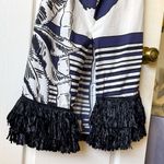 Johanna Ortiz Holistic Jungle Embroidered Midi Dress Navy Ecru 2 EUC Blue Photo 7