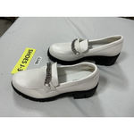 Womans Tintree Slipon Platform Loafers 10 White Chunky Heel Chain Accent NWOT Photo 2