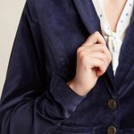 Anthropologie MODCLOTH Navy Blue Velvet Blazer Photo 1