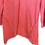 J. Jill Women's Peony Pink Knit Linen Blend V Neck Shark Bite Hem Top Size M Size M Photo 3