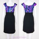 Perception New York peacock print empire waist scoop neck dress, 10 Purple Photo 1