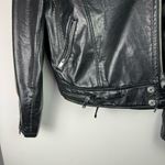 Therapy Womens Moto Faux Leather Biker Jacket Sz 1X Zip Sleeves Black Photo 8