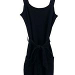 JAK & RAE Dress Size Small Black Jumper Dress Casual Comfy Belted Tank Pockets Photo 0