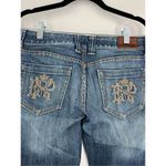 EXPRESS VTG  Women's Low Rise‎ Stella Bootleg Jeans Blue Denim Embroidered Size 6 Photo 4