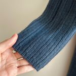 Carmen Marc Valvo  Steel Blue Cozy Open Front Cardigan Sweater, Size Small Photo 3