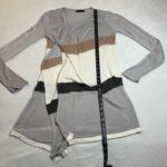 Bajee Collection by Becool Stripe Open Front Lightweight Cardigan Size S Casual Gray Photo 5