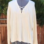 Joie  Larken V-Neck Lace Up Pullover Sweater Photo 1