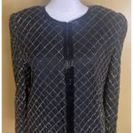 Laurence Kazar  VTG Beaded 100% Silk Black Beaded Evening Jacket Size Medium Photo 1