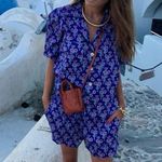 ZARA Floral Print High Waisted Shorts w/ Pockets Purple/Pink Size S NEW Photo 7