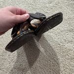 Born concept BORN Brown Leather Wedge Heel Sandals Women's Size 7 Adjustable Thong Style Photo 4