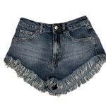 Topshop Moto Kiri High Waist Fray Jean Shorts Photo 2