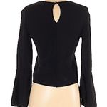 Eliza J Black Bell Sleeve Top Keyhole Shirt Photo 1