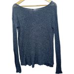 Abercrombie & Fitch  Heather Gray Black Knit Scoop Neck Long Sleeve Sweater Sz S Photo 2