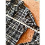 Converse One Star black white plaid ruffle button shirt long sleeve 2/M Photo 3