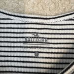 Hollister Black White Stripe Embroidered Butterfly Long Sleeve Crop Top Size L Photo 3