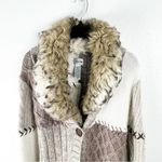 Chico's CHICO’S Wool Angora Rabbit Hair Cashmere Blend Faux Fur Collar Long Cardigan Photo 10