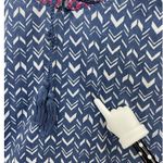 Saks 5th Avenue Blue Saks Fifth Avenue Women's Blouse Sleeveless Boho Embroidered Tassel Cotton Photo 6