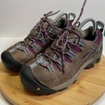 Keen  Women 7 Brown Purple Detroit Low Steel Toe Shoe Work Safety Utility Leather Photo 0