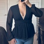 DO+BE Black Long Sleeve Dressy Blouse Size‎ Medium Photo 1