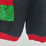 Blizzard Bay M sequin open front Cardigan vest Sweater merry bright snowman Red Size M Photo 7