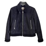 Loft NEW Women’s Faux Suede Aviator Jacket size S Black Photo 1