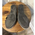 Crocs Women’s  Sandal Black With White Stripe US Size 7 Criss Cross Slip-On Wedge Photo 4