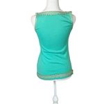Nanette Lepore  Beaded Y2K Tank Top Small Sea Foam Green Beach Boho Festival Photo 3
