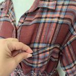 American Eagle Flannel Shirt Dress XS Plaid Grunge Fall Preppy 90s Rust Western Photo 10