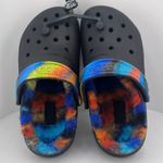 Crocs Black Classic Fur Lined Fuzzy Tie Dye Clogs Men's 4 Womens 6 NWT Photo 6