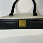 Isaac Mizrahi New York White & Black Pebbled Leather Handbag with Gold Hardware Photo 2