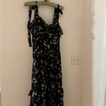 Lulus  ankle length black dress with floral detail size M Photo 5