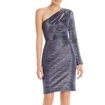 AQUA One Shoulder Cut Out Mini Sheath Cocktail Dress Blue Size 8 by Photo 10