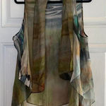 Silk‎ colorful vest Cardigan Green Size M Photo 0