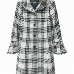 Centigrade Houndstooth Wool Blend Peacoat Black White Women’s L Size L Photo 0