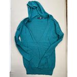 Full Tilt  Hooded Top Long Sleeve Size M Teal Green Pullover Casual Deep V-Neck Photo 2