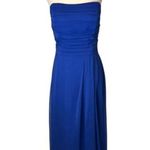 Lela Rose Dress Women XS Royal Blue Crinkle‎ Chiffon Strapless Bridesmaid Gown Photo 0