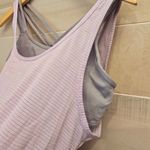 Athleta {M} Fully Focused Criss Cross Tank With Bra Pink Purple Lavender Gray Photo 2