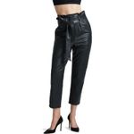 Commando  Paperbag Belted High Waist Faux‎ Leather Black Crop Pants Size Medium Photo 1