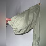 mello day Elbow Length Sleeve Poplin Midi Babydoll Dress Muted Green‎ Medium Photo 3