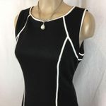 Boston Proper Black & White Contrasting Stitch Sleeveless Dress 8 Photo 4