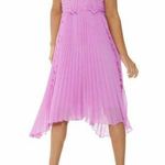 Halston Heritage Nwt  Pleated Georgette Dress Tulip Purple Sz 0 Photo 7