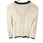 Lilly Pulitzer Size XS White Black Contrast Pearl Pocket Button Up Silk Cardigan Photo 4