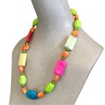 Bright Beaded Multi Shaped Pink, Blue, Orange Beads Lightweight Summer Necklace Pink Photo 5