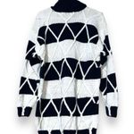 The eagle’s eye vintage large hand knit pullover turtleneck sweater dress flaw Blue Photo 9