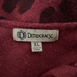 Democracy Shirt Womens XL Red Cheetah Print Twist Back Open Back Grunge Edgy Fun Photo 5