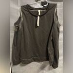 Ny Collection  Black Cold Shoulder Sweatshirt with Chain Accents Photo 2