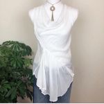 Anthropologie LEFT OF CENTER | White Asymmetrical Ruffle Gauze Top Sz XS Photo 1