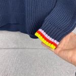 Style & Co  Women's 2XL Blue Knit Pullover Sweater Rainbow Trim Photo 2