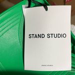 Stand Studio Cia Cap Hat Faux Leather Grained Bright Green One Size NWT Photo 2