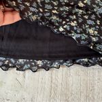 American Eagle Floral Mesh Slip Dress NWOT size Small Black Lettuce Trim Photo 3